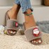 Temu autumn and winter new cute cartoon candy Christmas home mop cotton indoor home warm fur mop slides