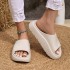 New minimalist thick soled height increasing cool slippers for women in summer. Indoor soft sole with a sense of stepping on feces, breathable and non slip slippers can be worn outdoors