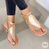 Wish Amazon's new foreign trade plus size sandals for women in Europe and America, flat toed herringbone flat sandals are available year-round