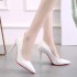 Red soled high heels, slim heels, women's high-end temperament, single shoes, 2024 autumn, black heels, plus size, pointed 4243