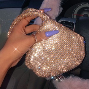 Top selling cross-border women's bag, high-end triangular diamond bag, shell dinner bag, sparkling women's handbag, handbags