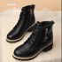 Martin Boots Women's 2024 Autumn/Winter New Versatile Single Boots Thick Bottom with Velvet Warm Motorcycle Short Boots Women's Boots