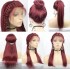 Cross border wig, European and American fashionable women's headwear, wine red long straight hair, front lace synthetic wig manufacturer, straight