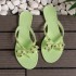 New foreign trade rivet shoes butterfly bow flip flops for summer outings on the beach, flat bottomed transparent jelly PVC crystal slippers