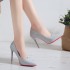 Red soled high heels, slim heels, women's high-end temperament, single shoes, 2024 autumn, black heels, plus size, pointed 4243