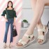 Soft Leather Sandals for Women 2023 New Summer Flat Bottom Student Fashion Outerwear Non slip Casual Cool Slippers Mid heeled Women's Shoes Trendy