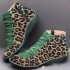 Wish European and American trade plus size women's boots winter new leopard print flat bottomed Martin boots short boots women's boots