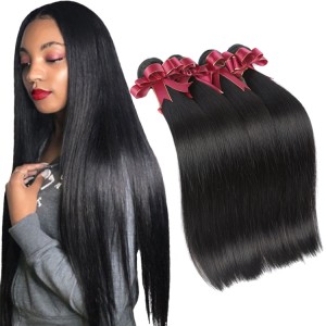 10A Straight hair bundles that can be bleached and dyed in reverse, real hair wig, natural color hair curtain, in stock