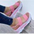 2023 Summer New Large Foreign Trade Women's Shoes Wide Side Strap Sweet Wind Thick Bottom Slope Heel Sandals for Women