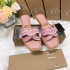 Ins Cross border New European and American Large Sponge Cake One Line Slippers Solid Color Decorative Buckle Thick Bottom Women's Sandals Shoes