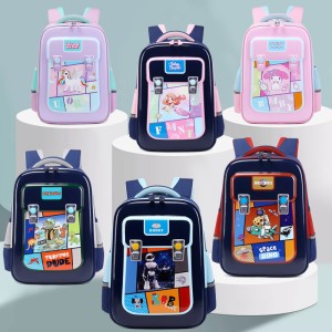 New children's cartoon backpack for elementary school students in grades 13 to 6, lightweight backpack with large capacity spine protection backpack