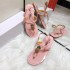 2023 summer spot V-buckle hardware decoration flip flops European and American fashion women's flat shoes sandals slippers