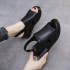 Sponge cake thick soled wedge sandals for women in summer 2022, worn outside, with an empty flat buckle sandals, oversized high-heeled sandals for women