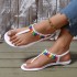 Cross border plus size women's Roman sandals summer new foreign trade flat bottomed tassel outer wear women's sandals beach sandals