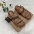 Ins Cross border New European and American Large Sponge Cake One Line Slippers Solid Color Decorative Buckle Thick Bottom Women's Sandals Shoes