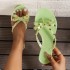 New foreign trade rivet shoes butterfly bow flip flops for summer outings on the beach, flat bottomed transparent jelly PVC crystal slippers