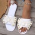 New butterfly bow slippers for women, infrared wearing, fashionable women's round headed thick soled anti slip beach sandals