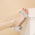 New Low Heel Coarse Heel Buckle Women's Sandals Pendant Water Diamond Women's Shoes High Heel Sandals