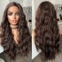 Hot selling wig, explosive synthetic front lace long curly hair, European and American brown wavy long hair headband