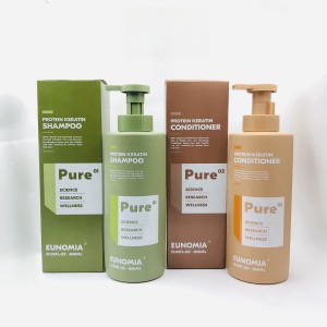 Supply single PURE wash and care set for external use, nutritious, smooth, anti frizz, keratin wash and repair dry and frizzy hair