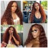 Reddish Brown Deep Wigs Front Lace Human Hair Splicing Wig Red Brown Human Hair