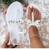 Women's rivet decorated slippers sandals fashion bow decoration flat bottom summer shoes lightweight slippers sandals women