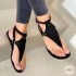 Wish Amazon's new foreign trade plus size sandals for women in Europe and America, flat toed herringbone flat sandals are available year-round