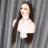 13 * 6 Japanese silk synthetic wig front lace split # 6 brown long hair synthetic semi machine-made headband