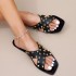 Cross border foreign trade new summer fashion willow nail beach cool slippers lazy people internet famous jelly crystal slippers