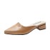 Half slipper women's 2023 summer new pointed toe mid heel women's slippers Korean version wearing M ü ller shoes