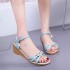 Sandals Women's Summer 2021 New Fairy Wind Fish Mouth Heel Sandals High Heels Women's One Button Thick Heel Shoes Trendy