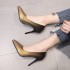 High heels, single shoes, women's slim heel, pointed toe, 2024 autumn gradient color, European and American wheels, high-end sense, plus size 41-43