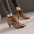 Wish autumn and winter European and American high heels, slim heels, size 43 Martin boots, pointed suede zipper, foreign trade women's shoes