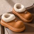 Cross border women's shoes winter short boots bag heel cotton slippers women's winter warm home thick sole fur slides