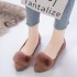 Single shoe women's 2023 spring new plush foot kick low heel Women's shoes pointed shallow mouth suede