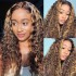 Deep wave Highlight lace closure wig piano color P4/27 front lace wig head