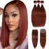 Reddish Brown body bundle 4x4 closure human hair