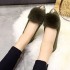 Single shoe women 2023 spring suede plush pointed toe one foot lazy shoes metal toe female shoes