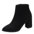 High heeled boots for children, 2023 autumn new style, side zipper suede pointed Korean version Ladies boots, fashionable thick heel