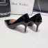 High heeled single shoes for women in the spring of 2024, with pointed and thin heels for wearing on the outside. One foot work shoes for women