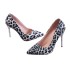 High heels, single shoes, women's 2024 autumn new item, pointed leopard print, high-end sense, large size, thin heel, temperament, shallow mouth, daily wear