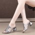 Sandals for women in summer 2022, new fashionable and breathable high heels, thick heels, fashionable and comfortable square toe straight sandals, women's shoes