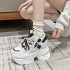 European small size sports shoes for women, 2024 autumn new item, thick sole versatile fashion, white shoes, casual dad shoes