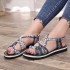 Cross border foreign trade Amazon plus size summer European and American beach sandals women's clip toe knot flat slippers women