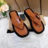 Ins Cross border New European and American Large Sponge Cake One Line Slippers Solid Color Decorative Buckle Thick Bottom Women's Sandals Shoes