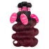 European and American wig piece real hair curtain 1b/99j Body wave bundles with closure wine red