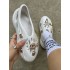 AliExpress women's shoes foreign trade plus size hole shoes diamond toe shoes diamond chain coconut hole shoes women's sandals