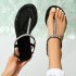 Cross border hot selling Roman jelly shoes, new PVC sandals for women's summer, European and American fashion, T-shaped sandals, flat beach shoes