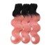 Real Hair Wig Body Wave Bundles Rose Gold Brazilian Hair Curtain Gradient Color 1b/Rose Gold