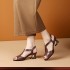 Summer New Fish Mouth Breathable Hollow Coarse Heel Korean One Button Mom Sandals